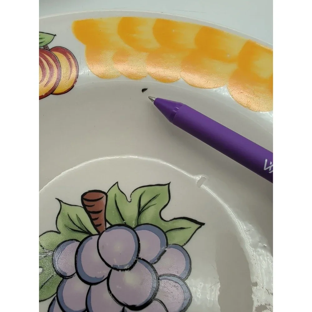 Tabletops Unlimited 4 Bowls Italian Fruit Pasta Soup Rimmed Grapes Damage